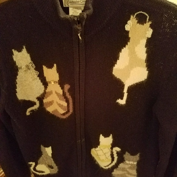 Coldwater Creek Cat Sweater 